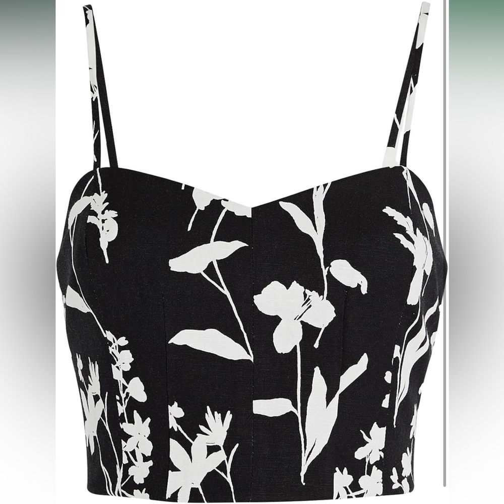 NWT • Club Monaco • Women's Smocked Bandeau Top • XL • Color: Black Base/Noir •